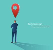 businessman with pin location icon , big map pointer vector illustration