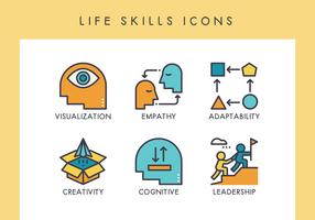 Iconos de habilidades de vida vector