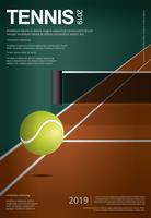 Campeonato de tenis cartel ilustración vectorial vector