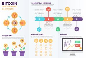 Bitcoin cryptocurrency infographic elements vector