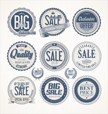 Retro vintage badges and labels collection