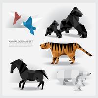 Animales Origami conjunto ilustración vectorial vector