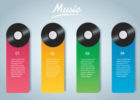 vinyl record with cover mockup infographic background vector