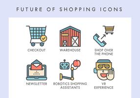 Future of shopping icons vector