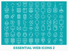 Essential mixed web icons vector