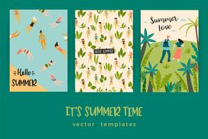 Plantillas del vector con la ilustración de verano divertido.