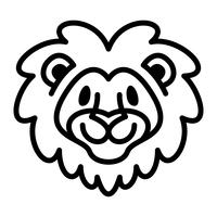 Lion head cartoon illustration vector