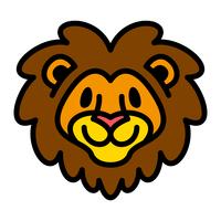 Ilustración de dibujos animados de cabeza de león vector