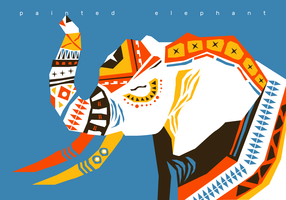 Abstract Painted Elephant Vector Illustration