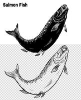 Vector de pescado a mano dibujando