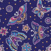 Butterfly pattern with blue background vector