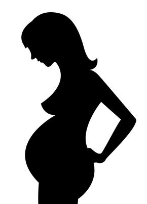 black and white of pregnant woman icon vector illustration 