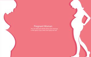 pregnant woman with pink background vector illustration 