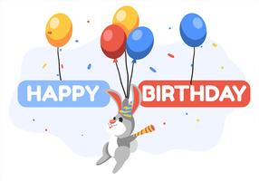 Happy Birthday Animal Rabbit vector