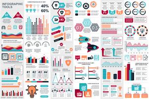 Infografía elementos de visualización de datos vector diseño de plantilla. Puede usarse para pasos, opciones, procesos de negocio, flujo de trabajo, diagrama, concepto de diagrama de flujo, línea de tiempo, iconos de marketing, gráficos de información.