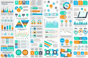 Infografía elementos de visualización de datos vector diseño de plantilla. Puede usarse para pasos, opciones, procesos de negocio, flujo de trabajo, diagrama, concepto de diagrama de flujo, línea de tiempo, iconos de marketing, gráficos de información.