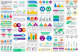 Infografía elementos de visualización de datos vector diseño de plantilla. Puede usarse para pasos, opciones, procesos de negocio, flujo de trabajo, diagrama, concepto de diagrama de flujo, línea de tiempo, iconos de marketing, gráficos de información.