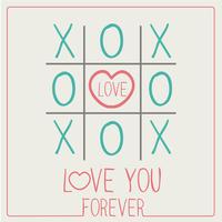 LOVE YOU FOREVER XOXO Happy Valentines day card Font Type vector