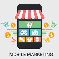 Mobile marketing in a flat design vector