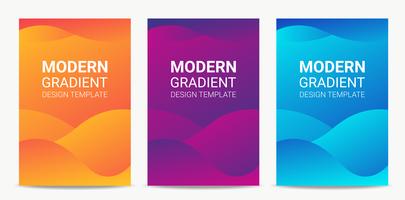 Fluid Modern gradient background design template set vector
