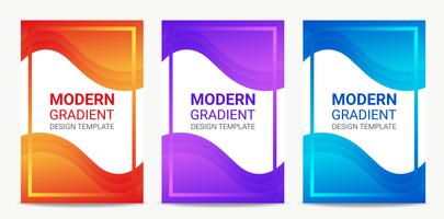 Fluid Modern gradient background design template set vector