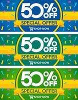 Set of sale banners design. Vector illustration