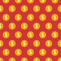 Vector Seamless Gold Coins Style Pattern