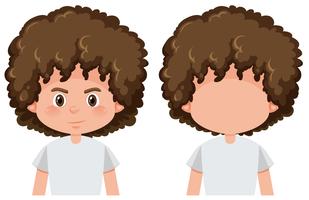 Boy With and Without Face vector