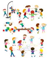 Set of children playing vector