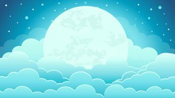 Colorful of the night sky background with clouds and moonlight vector