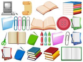 Set of office supplies vector