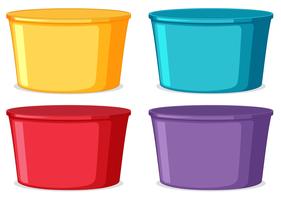Set of colorful buckets vector
