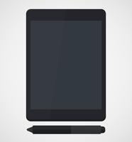 Tablet and Stylus pen isolated on white background flat design vector