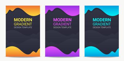 Fluid Modern gradient background design template set vector