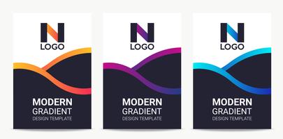 Fluid Modern gradient background design template set vector