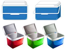 Set of ice box container vector