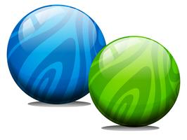 Dos bolas con textura de mármol. vector