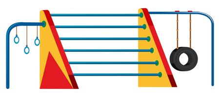 Outdoor playground horizontal bar set vector