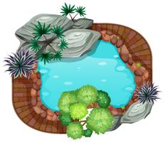 A pond aerial view vector