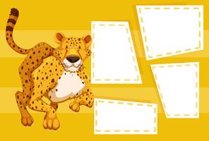 Leopard on note template vector