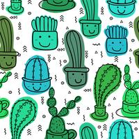 Fondo inconsútil lindo del modelo del cactus. Ilustraciones de vectores para el diseño de papel de regalo.
