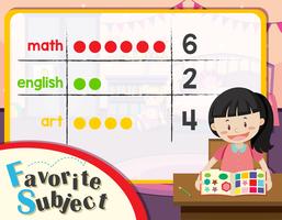 Count favorite subject worksheet vector