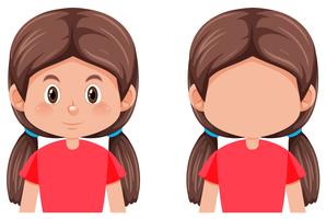 Set of brunette hair girl vector