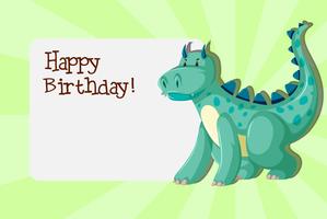 A dinosaurs on birthday template vector