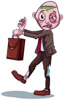 A zombie businessman on white background vector