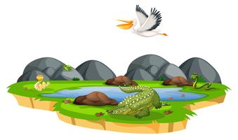 Wild animal in nature vector