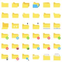 File and Folder vector icon set, flat style