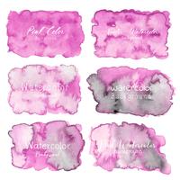 Pink abstract watercolor background. Watercolor element for card. Vector illustration.