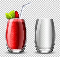 A strawberry cocktail on c background vector