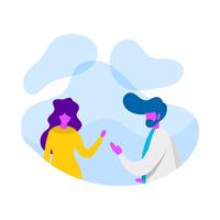 Consulta de personajes de salud plana vector